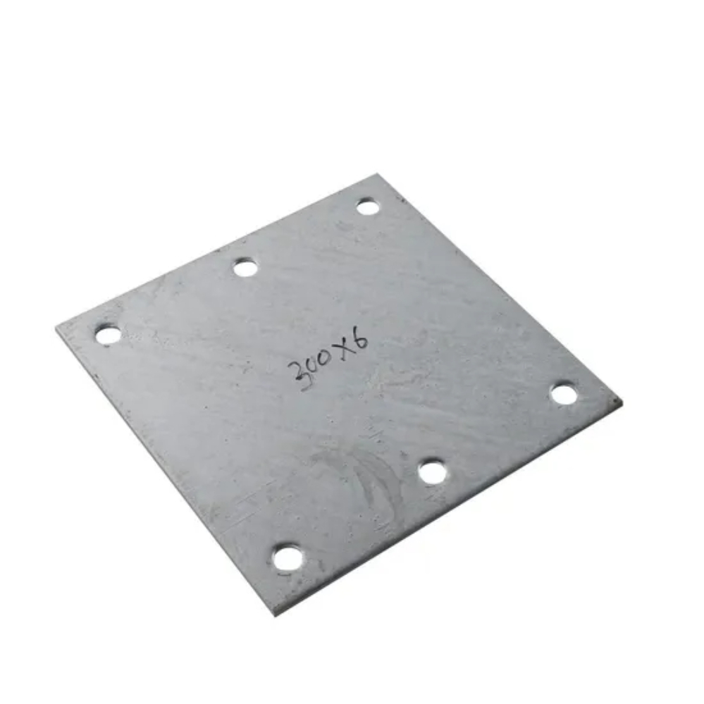 Heavy Duty Galvanized Steel Base Plate for Solar Mounting Structure Anchoring Systems