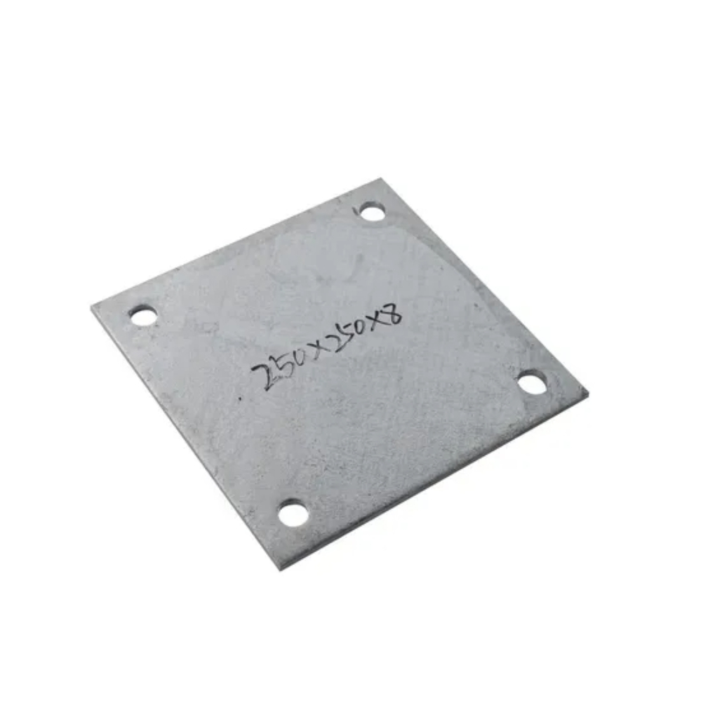 Heavy Duty Galvanized Steel Base Plate for Solar Mounting Structure Anchoring Systems