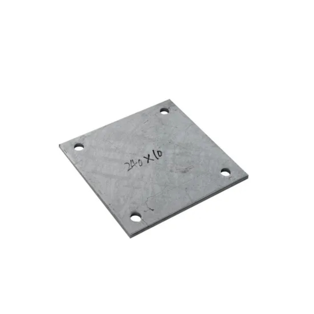 Heavy Duty Galvanized Steel Base Plate for Solar Mounting Structure Anchoring Systems