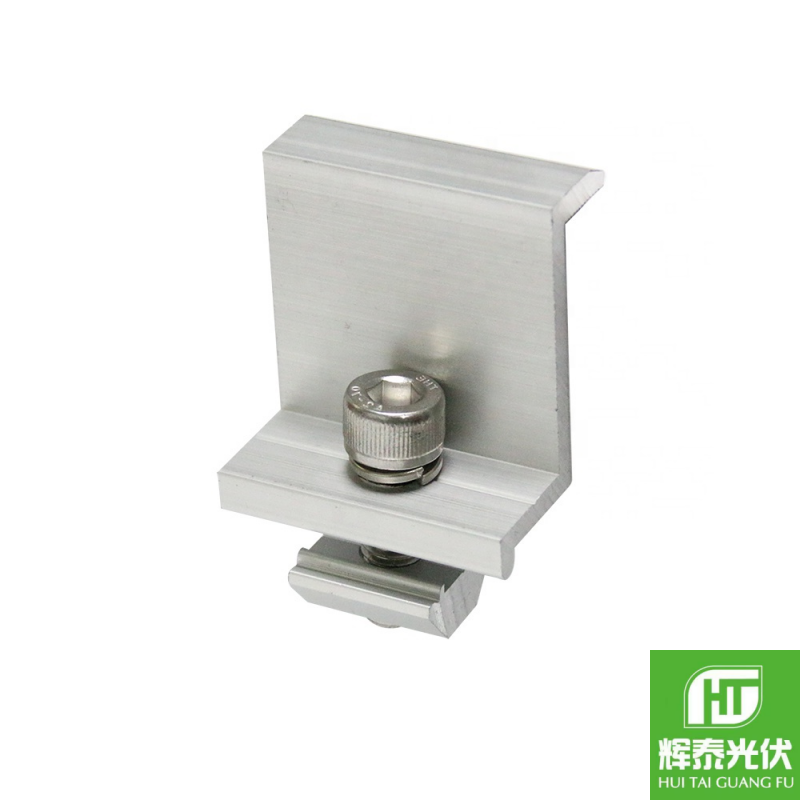 High‑quality aluminum solar end clamp of 50mm height 3.0mm thickness offers reliable panel fixing on mounting racks.