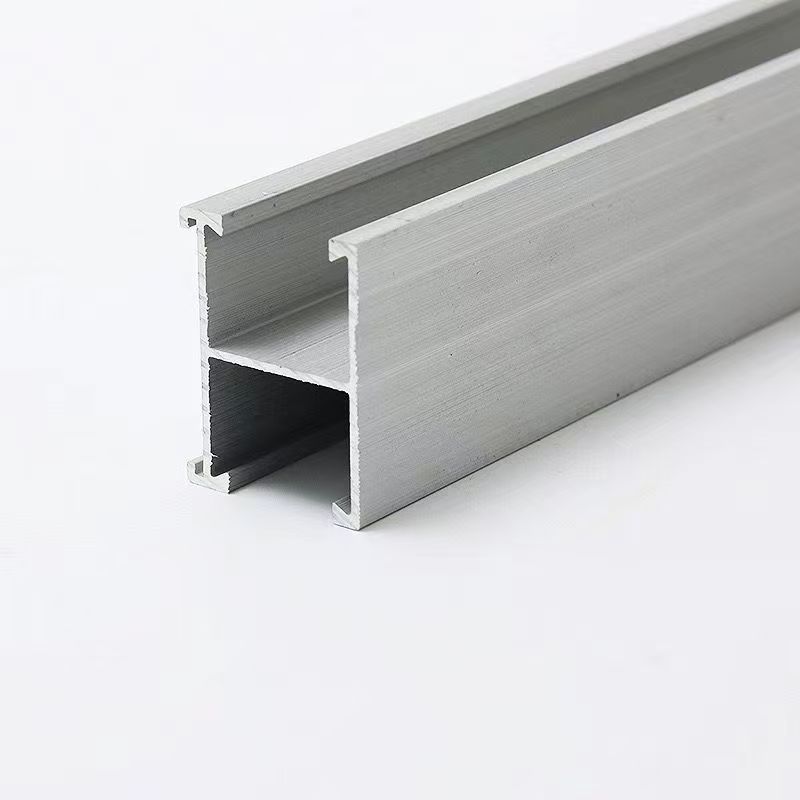 Sturdy aluminum solar mounting rail provides reliable base support for rooftop photovoltaic panel systems.